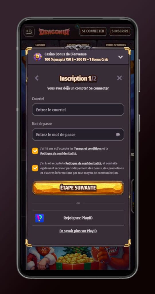 Connectez-vous au casino Dragonia